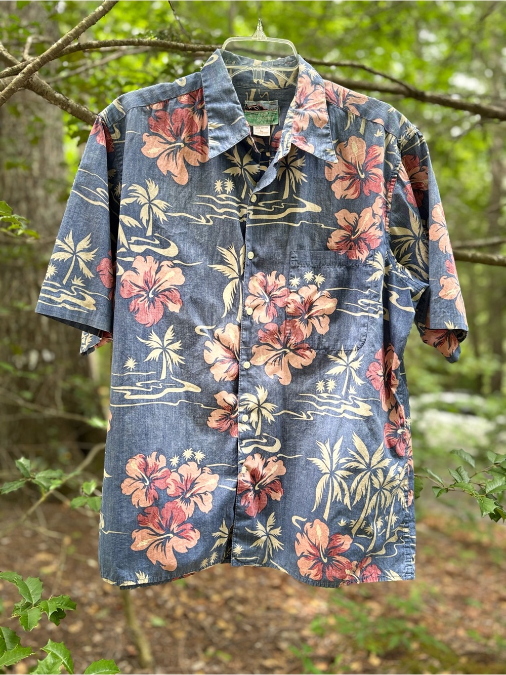 reyn spooner Blue Floral Hawaiian Button-Down Shirt - Picture 5 of 5